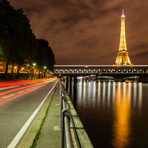 Paris, seine, nuit, pose longue
