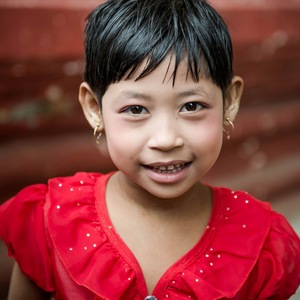 portrait, enfant., Birmanie