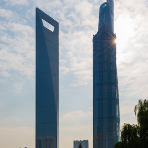 Shanghai, Pudong, étoile, soleil, architecture, gratte-ciel, building, décapsuleur