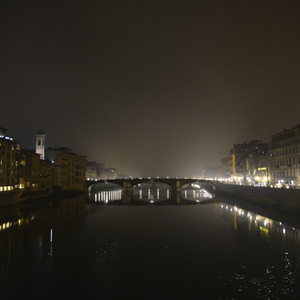pont, nuit, reflet