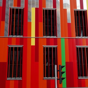 façade colorée, Architecture, Lycée