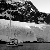 voilier, antarctique, Montagne, neige