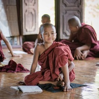 moine, monastère, Enfant, Birmanie