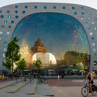 Markthall, Rotterdam, reflets, vélo