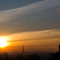 apéro, sunset, coucher de soleil, Paris, Belleville, contre-jour
