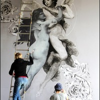 peinture, graffitis, street art, anges, nus, peinture murale