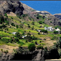 Ribeira-da-cruz Cap-Vert Cabo-verde paysage montagne cultures mer