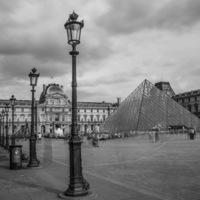 Louvre, Longue exposition, Noir et Blanc