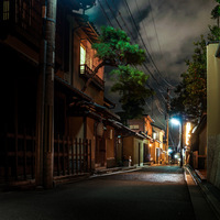 kyoto, nuit, lumière 